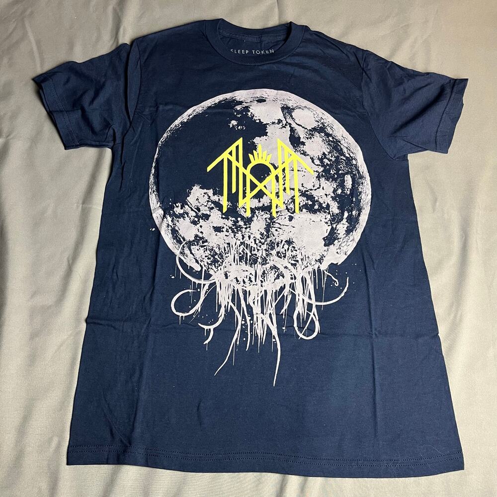Sleep Token Shirt Dark Blue Yellow White Medium
